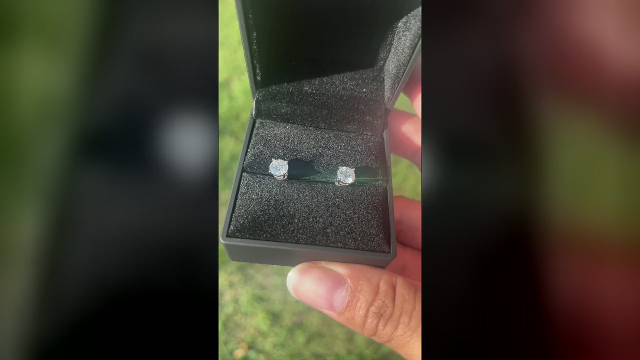 Moissanite stud earrings by Iced by 1heart
